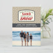 Wanneer het leven u zandstrand kerstvakantie geeft feestdagenkaart (Staand voorkant)
