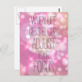 Wanneer het leven wazig wordt - Roze Inspirerend Q Briefkaart (Voorkant / Achterkant)