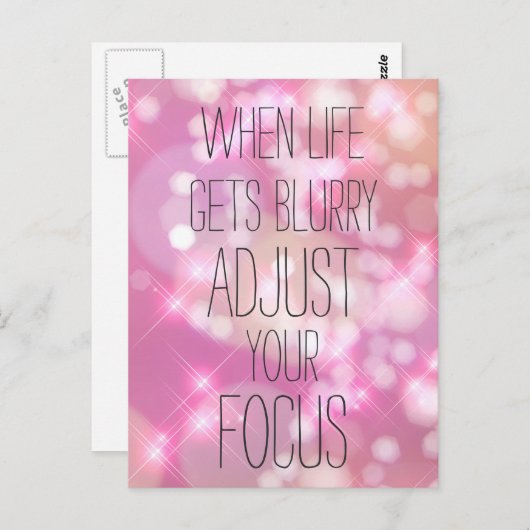 Wanneer het leven wazig wordt - Roze Inspirerend Q Briefkaart (Voorkant / Achterkant)