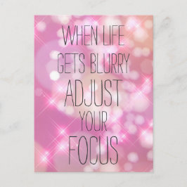Wanneer het leven wazig wordt - Roze Inspirerend Q Briefkaart