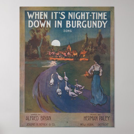 Wanneer het nachtelijk is in Bourgogne Poster (Voorkant)