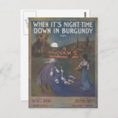 Wanneer het nachtelijk is in het Bourgogne Briefka Briefkaart (Voorkant / Achterkant)