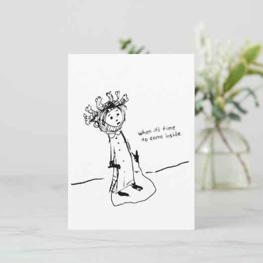 Wanneer het tijd is om binnen te komen bedankkaart (Staand voorkant)