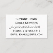 Wanneer het tijd is om de doula roze zwangerschap  visitekaartje (Achterkant)