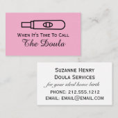 Wanneer het tijd is om de doula roze zwangerschap  visitekaartje (Voorkant / Achterkant)