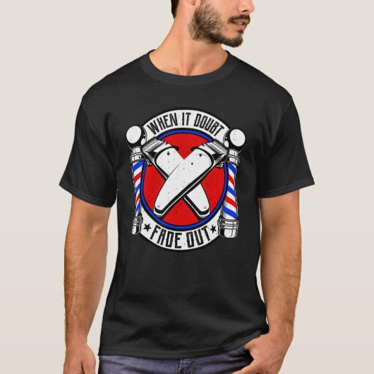 Wanneer het twijfelen vervaagt - grappige coiffure t-shirt (Voorkant)