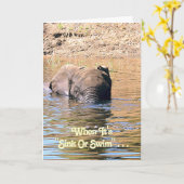 WANNEER HET ZINKEN OF ZWEMMEN / OLIFANT ZWEMMEN OV KAART (Gele Bloem)