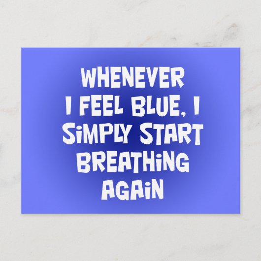 Wanneer ik blauw voel briefkaart (Voorkant)