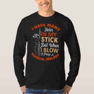 Wanneer ik gloed, wordt Melody Flute Player Flutis T-shirt