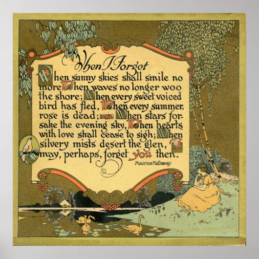 "Wanneer ik het vergeet" Poster (Voorkant)