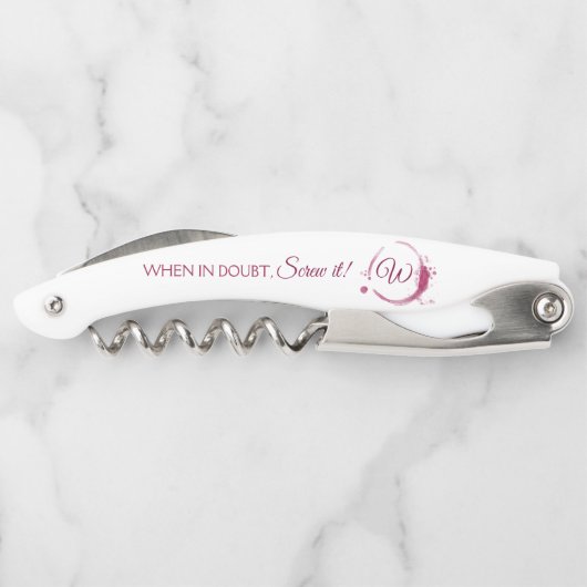 Wanneer in Doubt roeit - Fun Monogram Kurkentrekke Kurkentrekker (Achterkant)