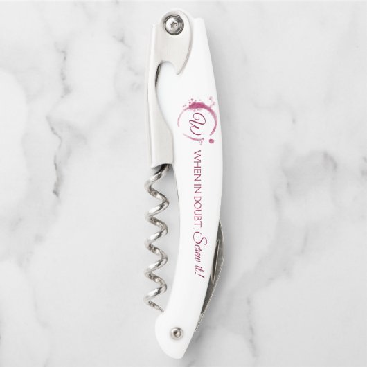 Wanneer in Doubt roeit - Fun Monogram Kurkentrekke Kurkentrekker (Voorkant)