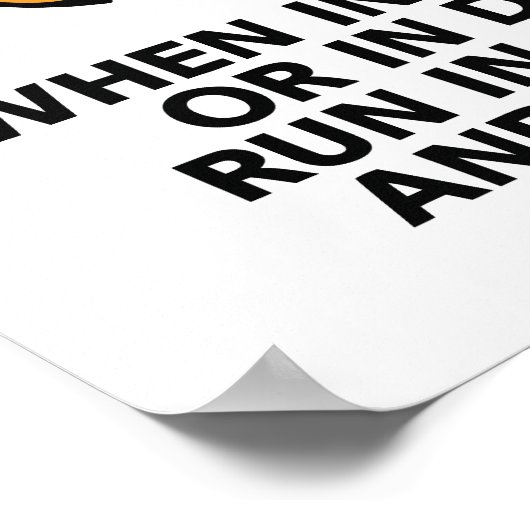 Wanneer in gevaar Funny Penguin Poster (Hoek)