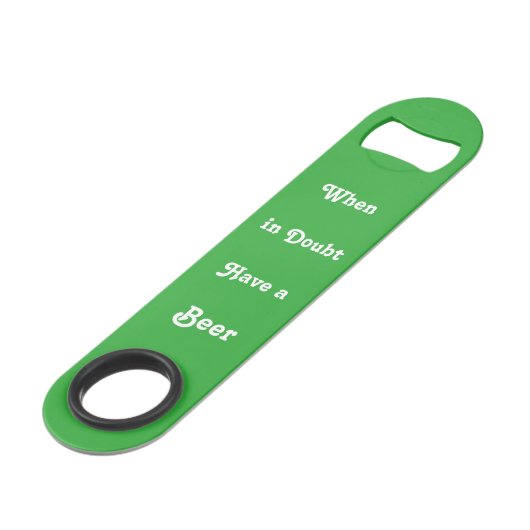 Wanneer in twijfel beer Funny St Patrick Day Green Speed Flessenopener (Voorkant Gekanteld)