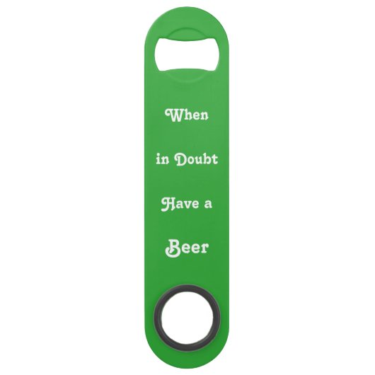 Wanneer in twijfel beer Funny St Patrick Day Green Speed Flessenopener (Achterkant)