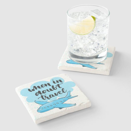 Wanneer in twijfel getrokken reizen stenen onderzetter (Zijkant)