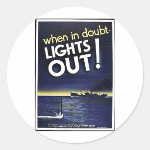 Wanneer in twijfel licht uit! ronde sticker