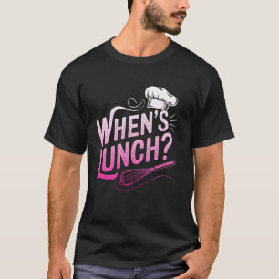 Wanneer is lunch Grappige koken Lunchdame culinair T-shirt