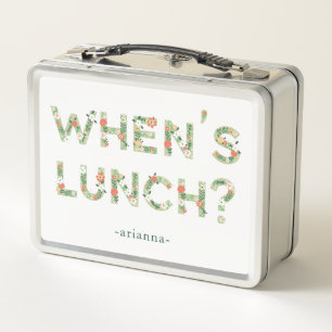 Wanneer is Lunch?   Trendy Foliage Typography Quot