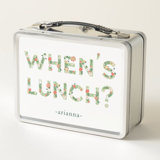 Wanneer is Lunch? | Trendy Foliage Typography Quot (Achterkant)