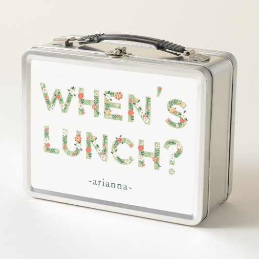 Wanneer is Lunch? | Trendy Foliage Typography Quot (Voorkant)