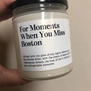 Wanneer je Boston mist Kaarslabel Vierkante Sticker