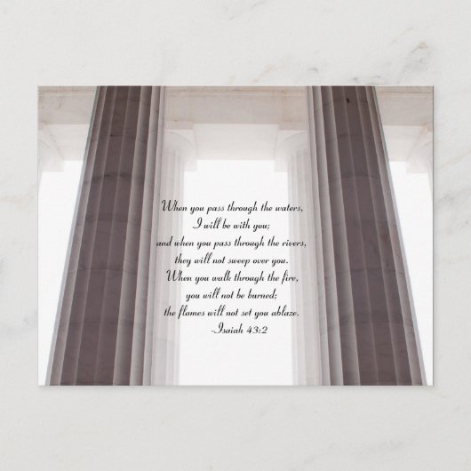 Wanneer je door het water gaat, -Jesaja 43 Briefkaart (Voorkant)