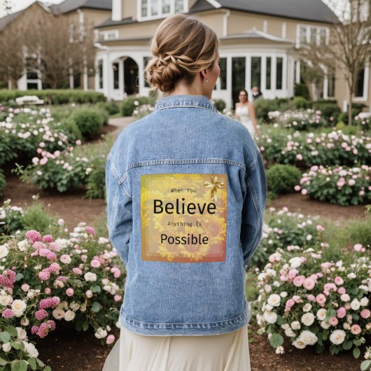 Wanneer Je Gelooft dat Alles Mogelijk is Spijkerja Denim Jacket (Huwelijk Achterkant)