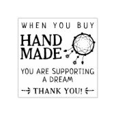 Wanneer je Handgemaakte producten koopt, bedankt d Rubberstempel (Afrduk)