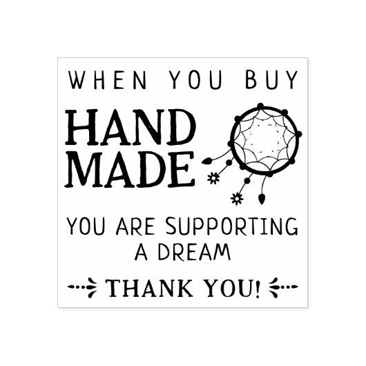 Wanneer je Handgemaakte producten koopt, bedankt d Rubberstempel (Afrduk)