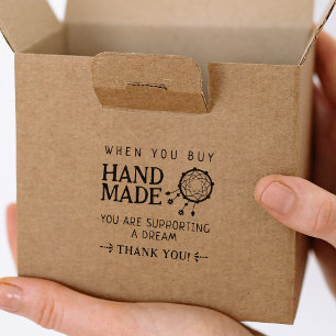 Wanneer je Handgemaakte producten koopt, bedankt d Rubberstempel