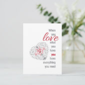 Wanneer je houdt van wat je hebt - Inspirerend pri Briefkaart (Staand voorkant)