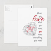 Wanneer je houdt van wat je hebt - Inspirerend pri Briefkaart (Voorkant / Achterkant)