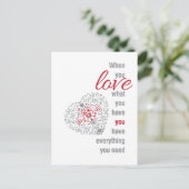 Wanneer je houdt van wat je hebt - Inspirerend pri Briefkaart (Staand voorkant)