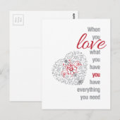 Wanneer je houdt van wat je hebt - Inspirerend pri Briefkaart (Voorkant / Achterkant)
