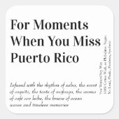Wanneer je Puerto Rico kaarsenlabel mist Vierkante Sticker (Voorkant)