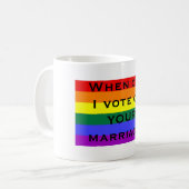 Wanneer kan ik stemmen over je huwelijk? koffiemok (Voorkant links)