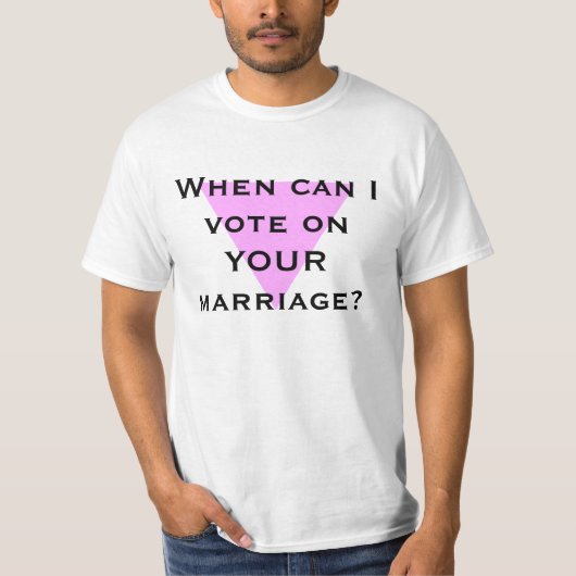 Wanneer kan ik stemmen over je huwelijk? t-shirt (Voorkant)