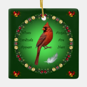 Wanneer kardinalen verschijnen ~ Angels zijn bijna Keramisch Ornament