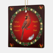 Wanneer kardinalen verschijnen ~ Angels zijn dicht Keramisch Ornament (Links)