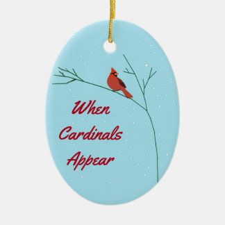 Wanneer kardinalen verschijnen keramisch ornament