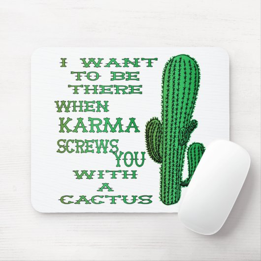 Wanneer Karma u met een Cactus 2 schroeft Muismat (Met muis)