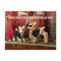 Wanneer kerstversieringen slecht briefkaart gaan