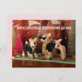 Wanneer kerstversieringen slecht briefkaart gaan (Voorkant / Achterkant)