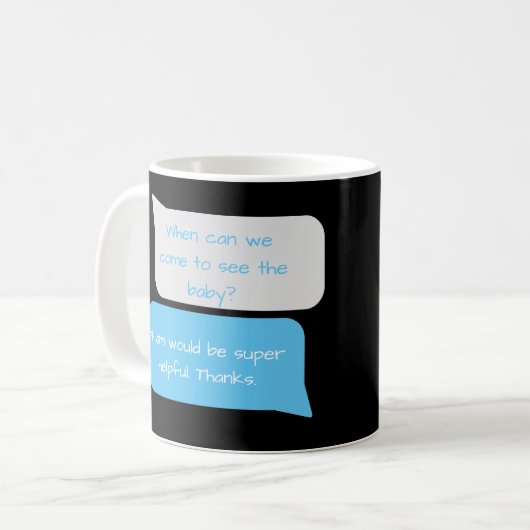 Wanneer kunnen we Baby grappige nieuwe ouders zien Koffiemok (Voorkant links)