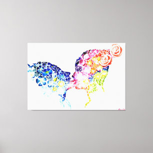 Wanneer liefde bloeit canvas afdruk