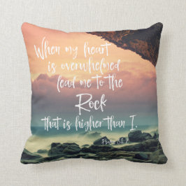 Wanneer mijn hart overweldigd is door Psalmen Bijb Kussen