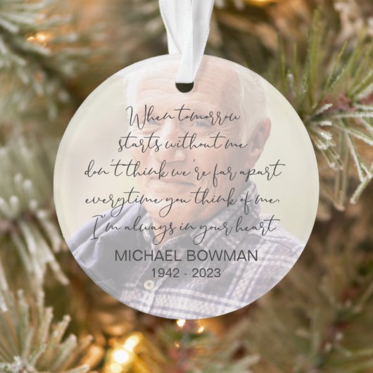 Wanneer morgen begint zonder mij Acryl Ornament (Boom)