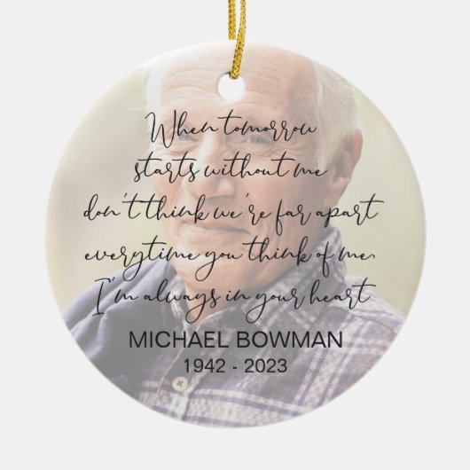 Wanneer morgen begint zonder mij Ornament (Voorkant)