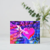 Wanneer Music pijl gericht op het hart Briefkaart (Staand voorkant)